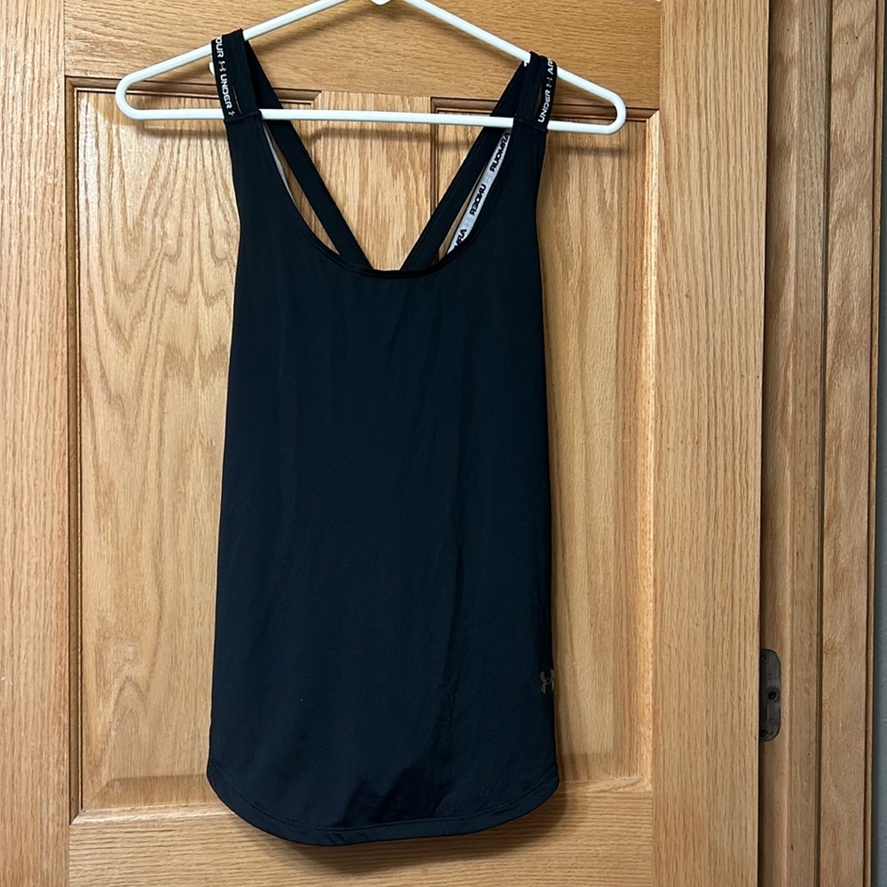 Under Armour black double strap tank top
